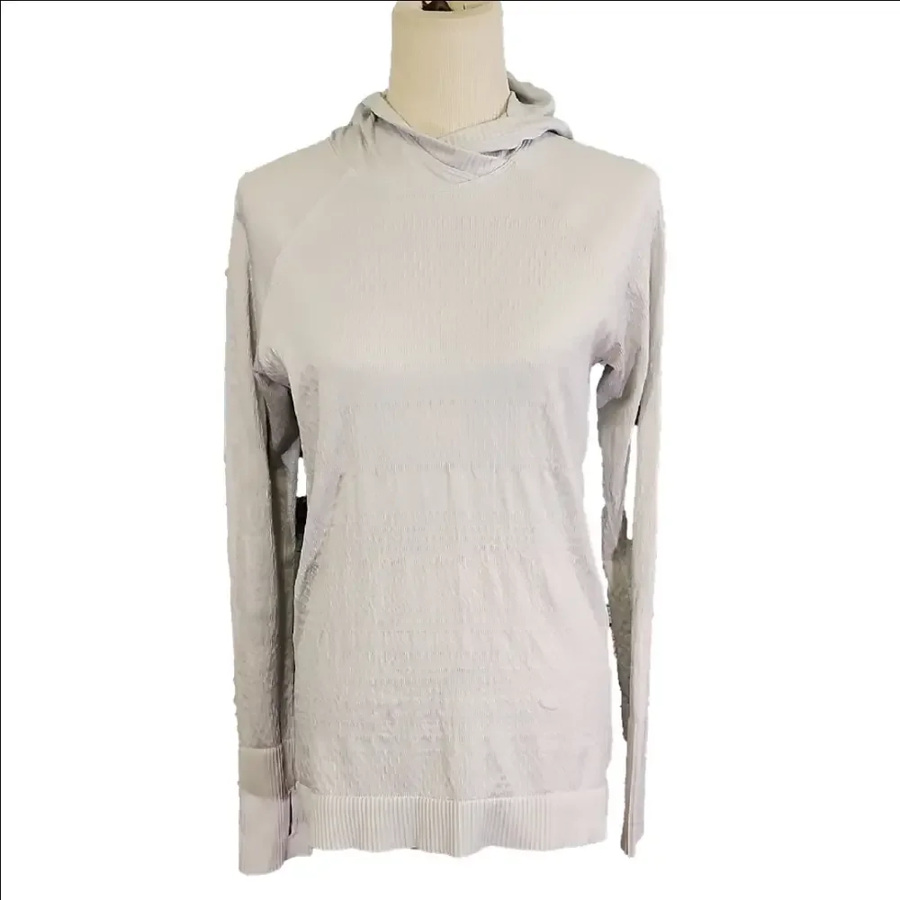 LULULEMON Light Gray Hooded Sweatshirt SIZE 12